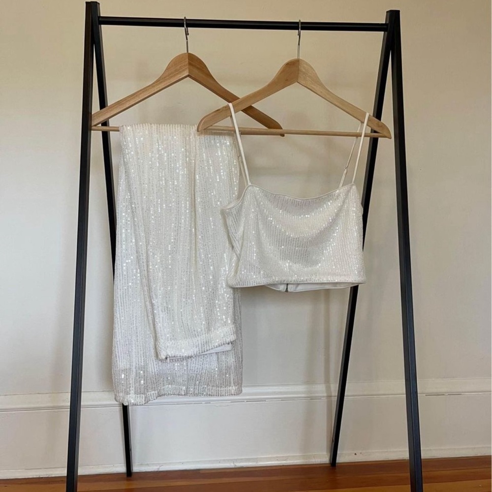 12th Tribe Soirée White Sequin Set